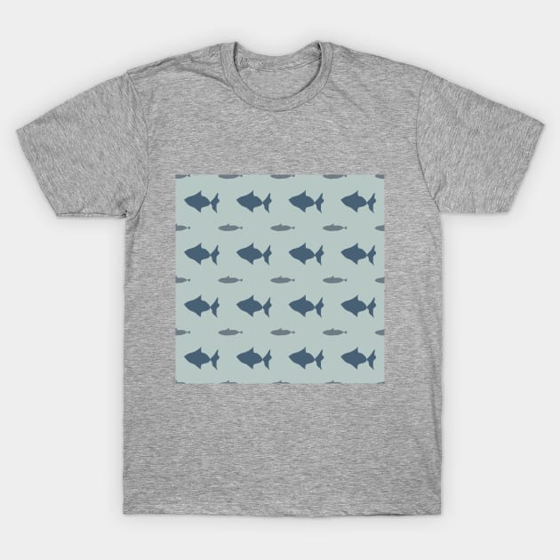 Fish, sea world, fishing, food, animals, nature, nature, ornament, seamless,  repeat, forest, winter T-Shirt by grafinya